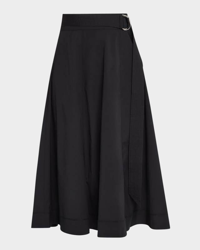 Facia Belted A-Line Midi Skirt